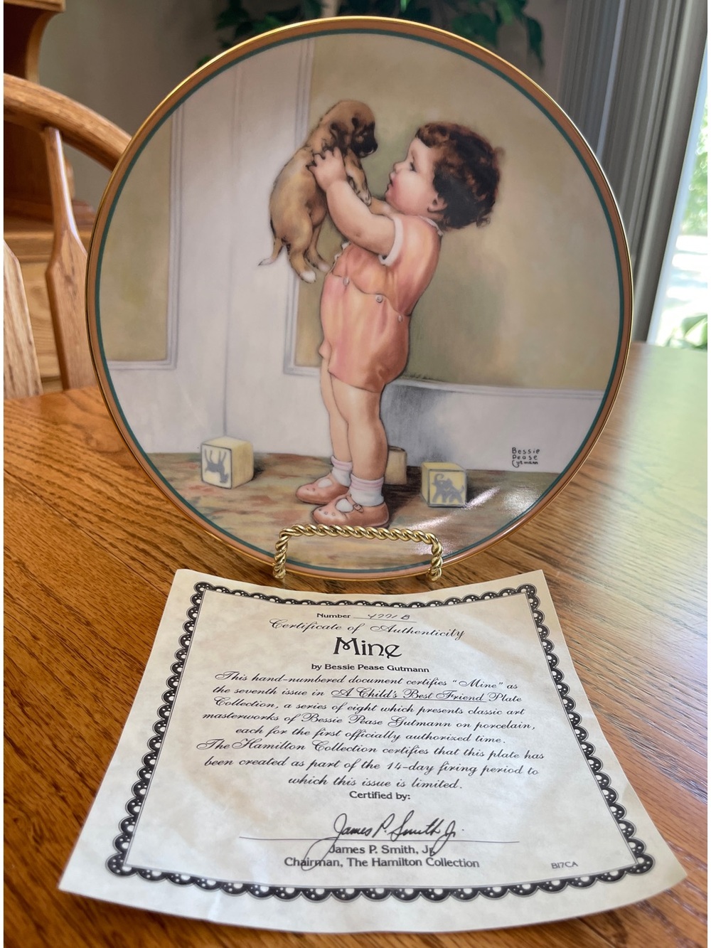 “Mine” by Bessie Peace Gutmann
#4771B Porcelain Plate A Child’s Best Friend